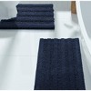 Home Mart Goods 2 Piece Navy Blue Soft Cozy Plush Chenille Bath Mat & Contour Bath Rug - 2 of 4
