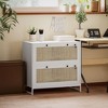 Munora Lockable 2-Drawer Filing Cabinet with Adjustable Hanging Bar, Boho Style File Cabinet for Letter/A4/Legal Size, White - 2 of 4