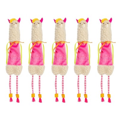 SmartyKat Leggy Llama Crinkly Catnip Toy for Indoor Cats & Kittens, Featuring Soft Faux Fleece & Crinkle Sounds, Encourages Exercise, 5-Pack
