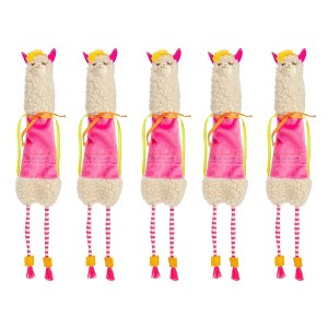 SmartyKat Leggy Llama Crinkly Catnip Toy for Indoor Cats & Kittens, Featuring Soft Faux Fleece & Crinkle Sounds, Encourages Exercise, 5-Pack - 1 of 4