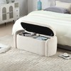CAVINAS Modern Pull-Open Top Corduroy Ottoman Bench,Upholstered Oval Storage Ottoman for Living Room,Bedroom - 2 of 4