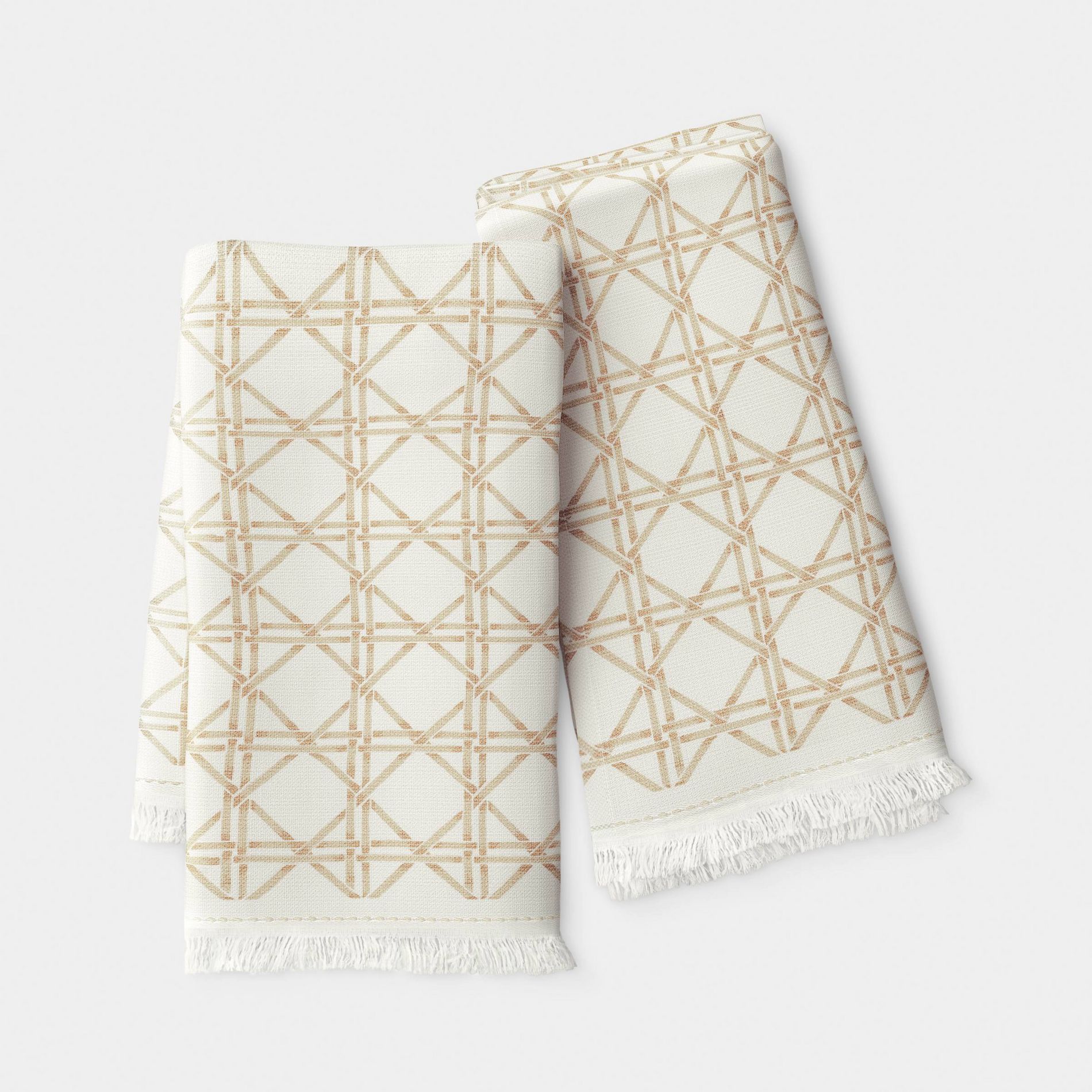 2pk Kitchen Towels Khaki Lattice - Threshold™