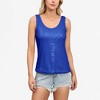 Anna-Kaci Women's Sequin Tank Top Sleeveless Scoop Neck Sparkly Party Blouse - 2 of 4