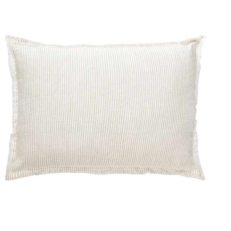 Beige Pinstripe So Soft Linen Pillow, 1 of 12