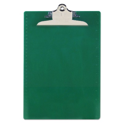 Saunders Recycled Plastic Clipboards 1" Clip Cap 8 1/2 x 12 Sheets Green 21604