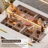 Vanity Desk with with Mirror and Lights, Makeup Vanity Table with Glass Top ,Dressing Table with Drawers - 4 of 4