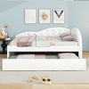 Twin/Full Size PU Upholstered Tufted Daybed with Trundle/Two Drawers and Cloud Shaped Guardrail 4B - ModernLuxe - 2 of 4