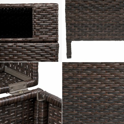 Keaton Brown 24.13-Gallon Wicker and Metal Outdoor Trash Can