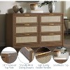 6 Drawer Rattan Dresser for Bedroom, Natural Dresser with Gold Metal Handles - 3 of 4