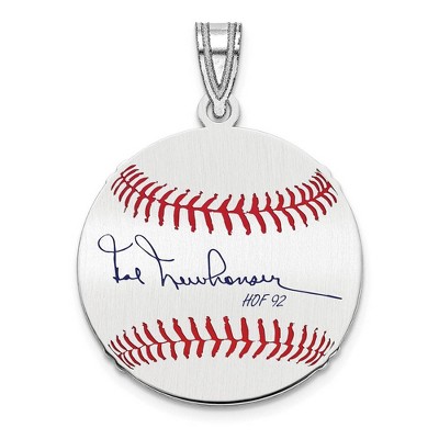 Black Bow Jewelry Sterling Silver Hal Newhouser Signature SM Enamel Baseball Pendant