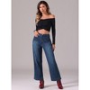 Allegra K Women's High Waisted Stretchy Straight Leg Buttoned Loose Denim Jeans - 4 of 4