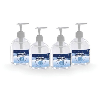 NCAA North Carolina Tar Heels 16oz Pump Top Hand Sanitizer - 4pk