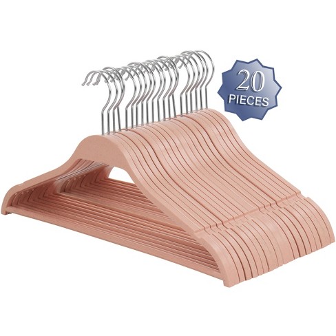 Songmics Kids Wooden Hangers 20 Pack, Children's Coat Hangers With Pants  Bar, 12.6 X 7.5 Inches, Natural And Silver : Target