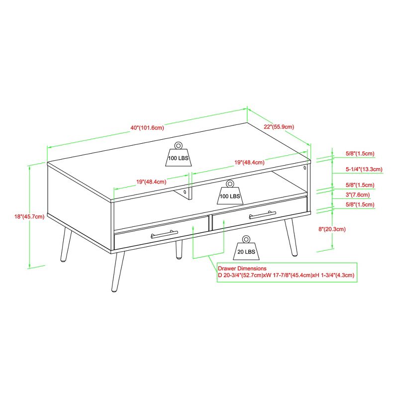 Modern 2 Drawer Storage Coffee Table - Saracina Home, 3 of 12