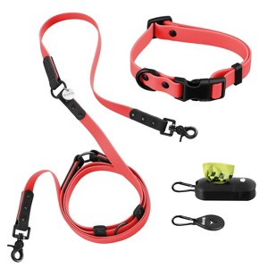 THE LICKER STORE Luna 8FT Adjustable 6-in-1 Waterproof Hands-Free Leash and Collar with LED Flashlight, Bag Dispenser, and Poop Bag Holder - 1 of 4