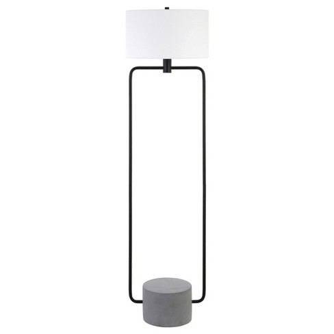 Hampton & Thyme 63" Floor Lamp: Blackened Bronze, Concrete Base, Polyester Drum Shade - image 1 of 4