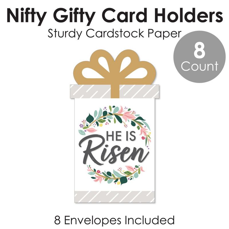 Big Dot of Happiness Religious Easter - Christian Holiday Party Money and Gift Card Sleeves - Nifty Gifty Card Holders - Set of 8, 5 of 9