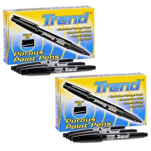 Dixon Trend Porous Point Pens, Black, 12 Per Pack, 2 Packs - 1 of 1