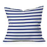 16"x16" Holli Zollinger Nautical Striped Square Throw Pillow Blue - Deny Designs