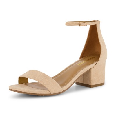CUSHIONAIRE Women's Alba one band mid block heel sandal +Memory Foam, Wide Widths Available
