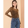 INSPIRE CHIC Women's Vintage Semi-Sheer Puff Long Sleeve Embroidery Lace Floral Blouse - 3 of 4