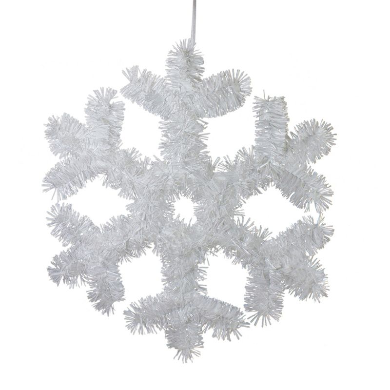 Northlight 13.5" Tinsel Snowflake Christmas Window Decoration, 1 of 4