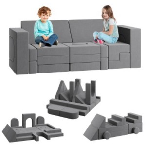 Kids' Building Block Sofa 22pcs Velvet Sponge Material Soft Comfortable Living Room Bedroom Use - 1 of 1