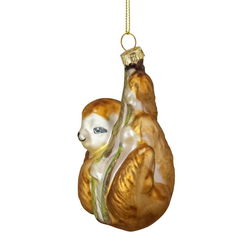Northlight 4" Gold Sloth with Bamboo Glass Christmas Ornament, 4 of 6