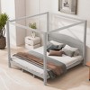 King Size Canopy Platform Bed with Headboard and Support Legs for Bedroom - 3 of 4
