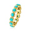 Ross-Simons Turquoise Eternity Band in 18kt Gold Over Sterling - 3 of 4