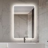 Bathroom Vanity Mirror,Rounded Square Mirror Frameless Bathroom Wall Mirror Anti-Fog Waterproof-The Pop Home - 2 of 4
