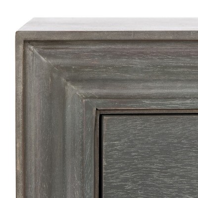 French Grey Elm Wood 2-Drawer Nightstand