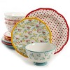 LunaLulinlk Timeless Floral & Retro Dot 12-Piece Dinnerware Set - 2 of 4
