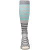 Memoi Multi Stripes 8-15 mmHg Graduated Cotton Compression Socks Medium Gray 10W - 2 of 3