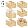 mDesign Natural Cane Kitchen Organizer Storage Bin with Handles - 2 of 4