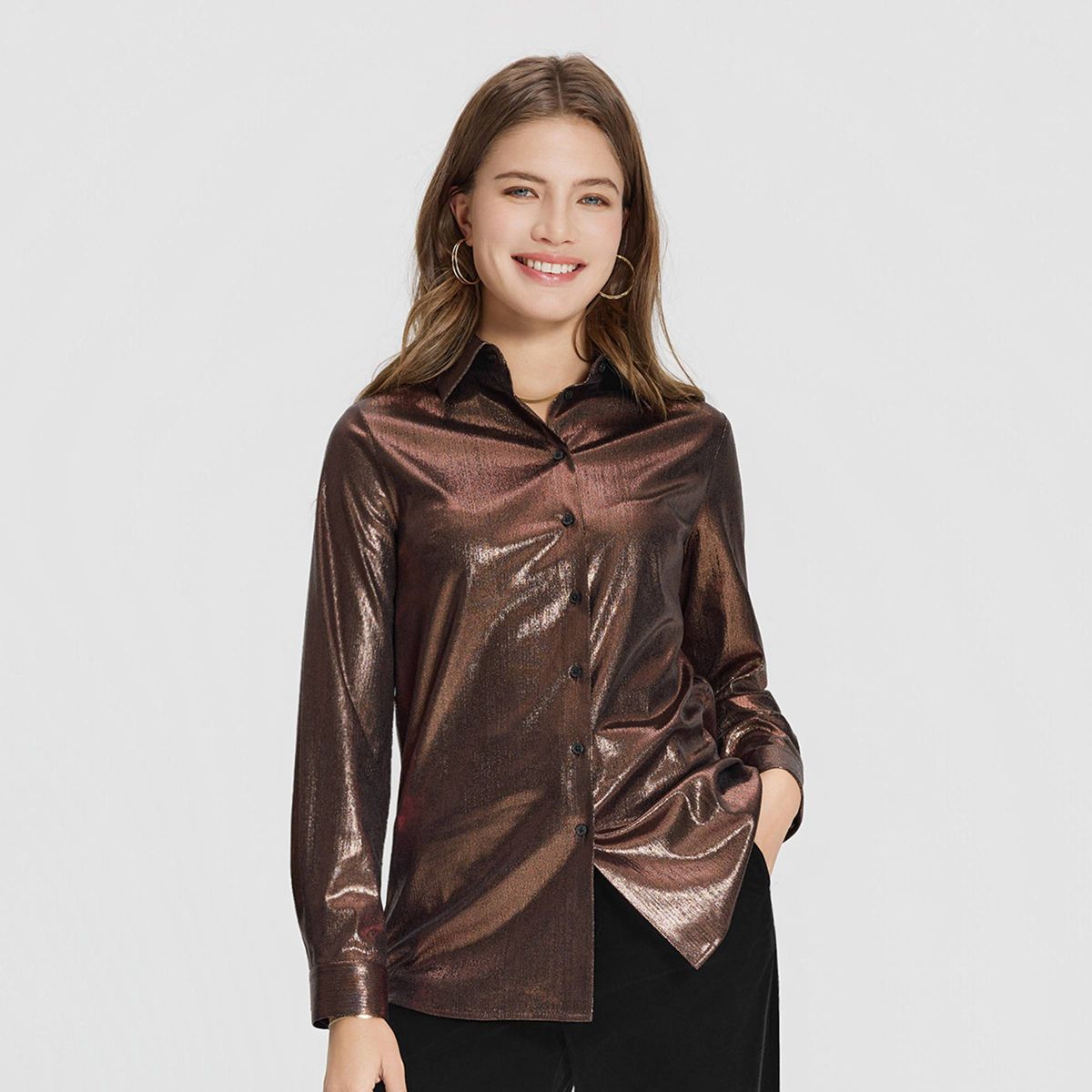 Women's Long Sleeve Party Button-Down Shirt - A New Day™ - thumbnail 5