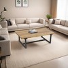 Royal Hampton 48" Coffee Table | Handmade Aluminum Cast Black Frame | Solid Mango Wood Top - 2 of 4