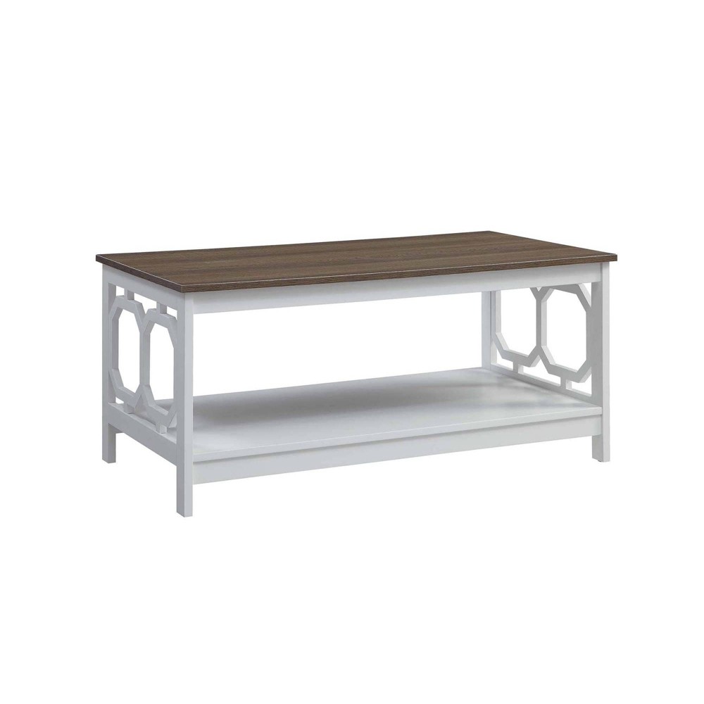Omega Coffee Table with Shelf: Geometric Detail, 2-Tier Storage - Breighton Home