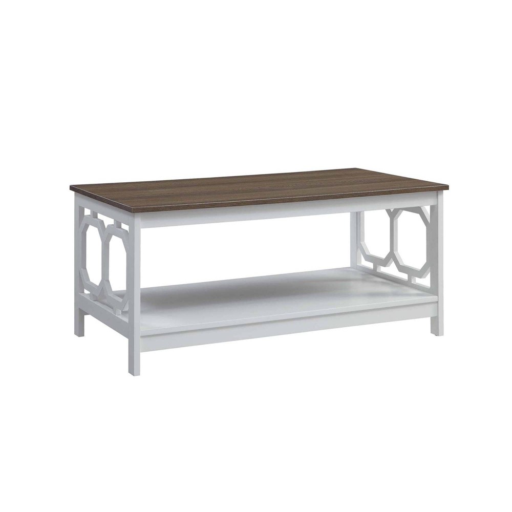 Photos - Coffee Table Omega  with Shelf: Geometric Detail, 2-Tier Storage - Breighto