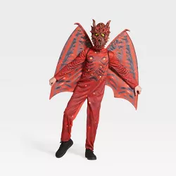 Kids' Light Up Red Dragon Halloween Costume Jumpsuit with Mask and Wings - Hyde & EEK! Boutique™