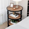 Round End Table with Storage Shelves - 3 of 4