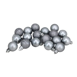 Northlight 18ct Pewter Gray Shatterproof 4-Finish Christmas Ball Ornaments 1.25" (30mm) - 1 of 1
