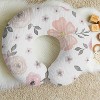 Sweet Jojo Designs Baby Girl Muslin 100% Cotton Nursing Pillow Cover Watercolor Floral Pink and Grey - 4 of 4