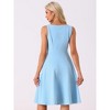 Allegra K Women's Sleeveless Boat Neck High Waist Fit and Flare Work Dresses - 3 of 4