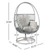1 Piece Single Wicker Outdoor Patio Garden Swivel Lounge Chair with Cushions,Living Room Bedroom Indoor Swivel Egg Chair with Stand-Coolbibila - 4 of 4