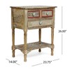 Christopher Knight Home Handcrafted Mango Wood End Table, Round Pedestal Side Table for Living Room, Round Small Table, Boho Small Sofa Table - 2 of 4