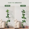5FT/6FT/7FT Artificial Fiddle Leaf Fig Tree in Black Nursery Pot,Faux Potted Tree for Home Decor Fake Rubber Tree - 4 of 4
