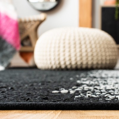 Light Grey and Black Handmade Cowhide Area Rug 6' x 9'