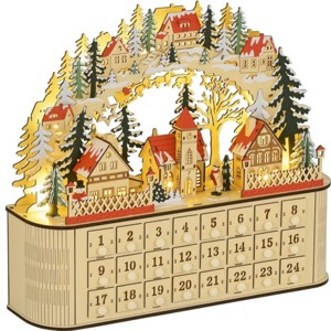 TopComfy Decorative Holiday Scene Props Countdown to Christmas Table Decoration Christmas Advent Calendar for Home, Multicolored, 19.7"*6.7"*17.34" - 1 of 4