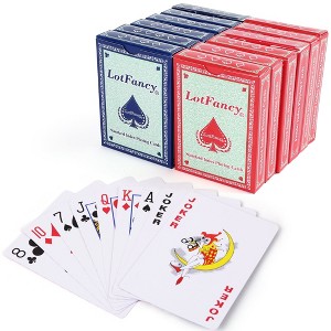 LotFancy 12 Deck of Playing Cards, Poker Size Standard Index, 6 Blue and 6 Red - 1 of 4